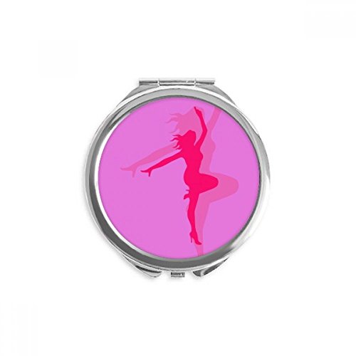 Miroir de poche danseuse de ballet rose maquillage portable 2.6x2.4 pouces