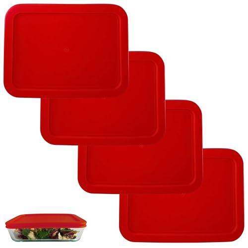 Couvercle rectangulaire de remplacement Klareware rouge compatible Pyrex 7211-PC