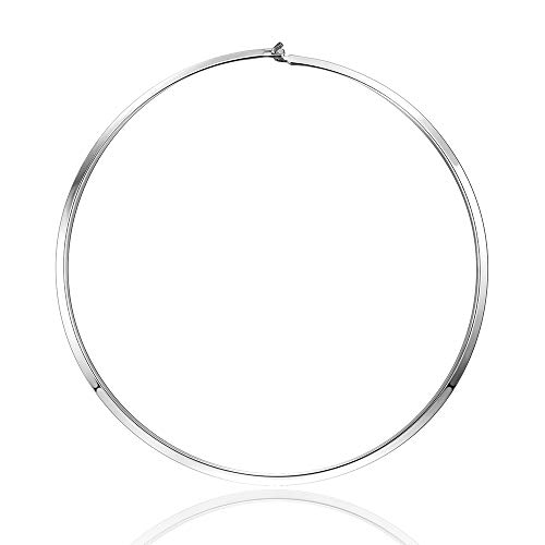 Choker collier ras de cou acier inoxydable femme gros collier rigide argenté chic