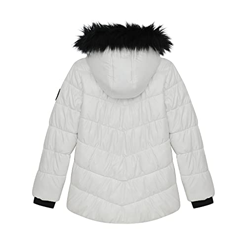 Image of Juicy Couture Girls Coat, Faux Fur Hooded Winter Jacket, Warm Padded Parka Hoodie, Kids Heavyweight Winter Coat