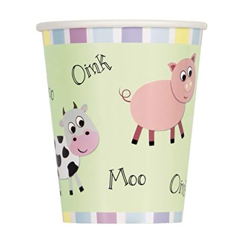 Cute Farm Animal Party Cups Pack of 8 Cover