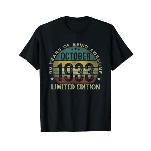 Nacido En Octubre 1933 Vintage 90 Años Regalo Hombre Camiseta