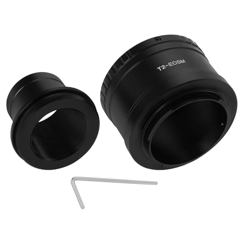 SG Store Di Adattatori Per Obiettivo Telescopio Per Fotocamera T2-EOS M Con Anello Adattatore Per Telescopio Da 1,25 Pollici Compatibile con Canon Fotocamera EOS M M2 M3 M5 M6 M10 M50 M100 M200