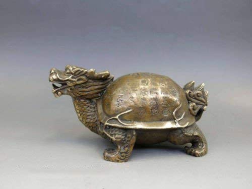 Statue Tortue Dragon Chinoise en Laiton Idée Cadeau Maison Symbolique