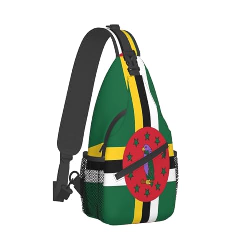 ASYG Funny Dominica Flag Sling Bag Crossbody Backpack Travel Hiking Daypack Dominican Shoulder Bag Chest Bag for Women Men2