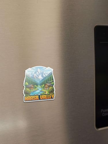Image of Harsil Valley- 3D Embossed Flexible Fridge Magnet 0.5mm Decorative with Strong Hold | Refrigerator Magnet for Notes, Photos & Kitchen Decoration | Home & Office Use