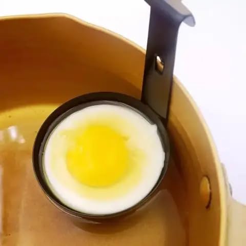 VIVITO Steel Egg Poacher Cup with Hanging Hook | Non-Stick, Heat-Resistant, Egg Cooker | Perfect for Poached Eggs, Dumplings, and More | Ideal for Home Chefs & Breakfast Lovers | (Pack of 2) 1