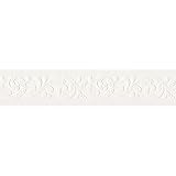 Frise murale blanc +/  13 cm de large | Frise papier peint large 63961 5 | Frise murale pas cher fleurs classiques | Frise pour couloir & salon