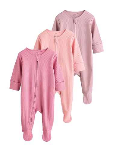 NEXT Baby Mädchen Babyschlafanzüge mit Zweiwege-RV, 3er-Pack...