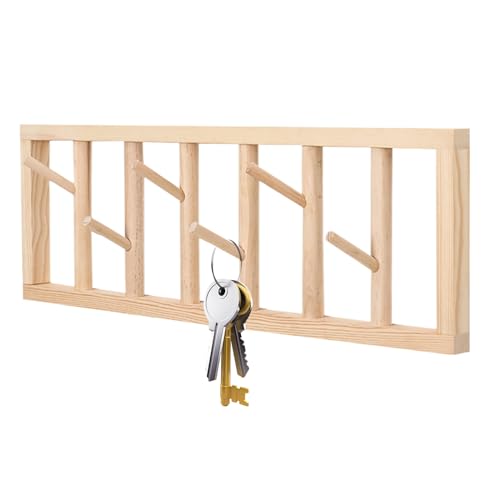 Generisch Perchero de pared, colgador rústico que ahorra espacio, organizador de pared con gancho para ropa, para bolsos, sombreros, llaves, pasillo, salón, dormitorio, baño, cocina y apartamento