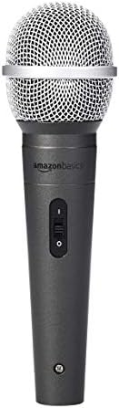 Amazon Basics Dynamic Vocal Microphone, Cardioid, XLR, Black, Silver