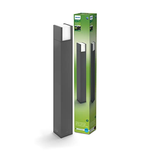 Philips potelet extérieur Arbour, lampadaire ultra efficient Classe energétique A, 3000 kelvin, 800 lumen, anthracite