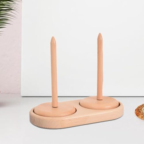 Soporte para ovillos de lana POXZSFX de madera para tejer cómodamente en el sofá 7