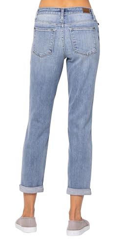 Judy Blue Mid-Rise Bleach Wash Boyfriend Jean - 823352