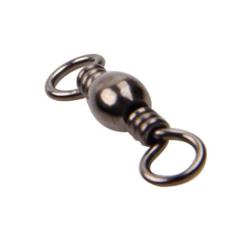 Fishing Barrel Swivels - 50/100 Pcs Rolling Ball Fishing Swivel With Solid Ring Fishing Tackle Accessories Hook Line Connector Copper With Stainless Steel Black Nickle Coated Test Strength 35 - 165Lbs #TOP4