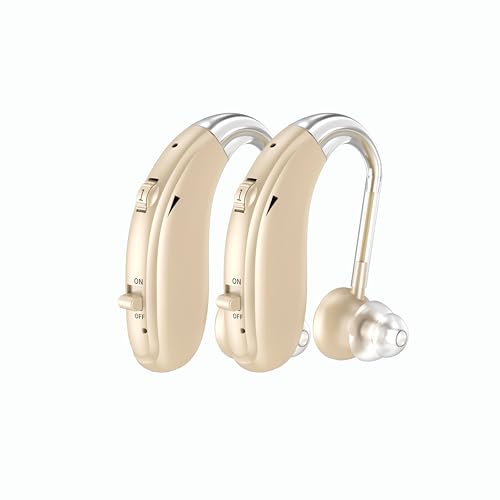 Image of Fastwell F27-2 Unit For Both Ear Rechargeable Hearing Aids for Adults with Hearing Loss, Mild To Moderate, Noise Reduction Ear Machine, (Gold-Pair) 1-Year Warranty