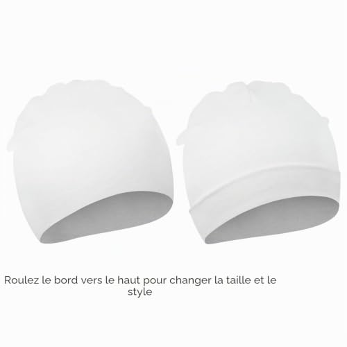 DRESHOW 4 PCS Bébé Bonnet Nouveau-né Bambin Doux Mignon Tricoté Chapeau pour Bébés Garçons Enfant Casquette Bonnets,0-6 mois,4 Pack Strip, Gris, Blanc, Noir – vue 2