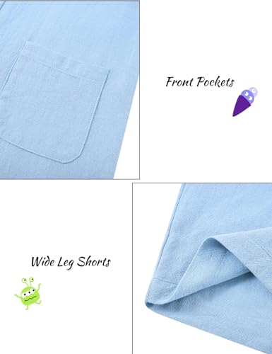 Image of Girls Romper Sleeveless Adjustable Tie-Up Strap Short Jumpsuits Summer Clothes with Pocket 5-12 years