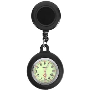 iplusmile Nurse Fob Watch, Retractable Nurse Watch with Second Hand for Nurses Digital Clip on Lapel Watch Portable Pocket Watch for Nurses Doctors Students Women