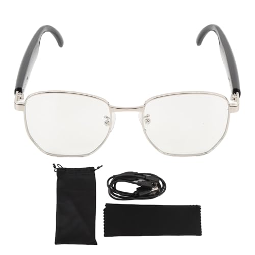 ariarly AI Translation Glasses Smart Glasses Multifunctional Unisex Bluetooth 5.4 Glasses Translation Glasses Support for GPT for DeepSeek Transparent Lens (Silver)