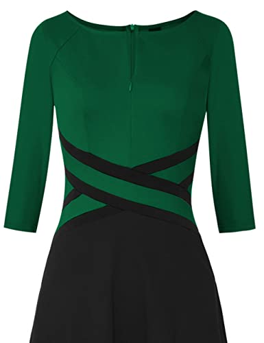 Image of VFSHOW Womens Front Zipper Work Business Casual Office Church A Line Dress