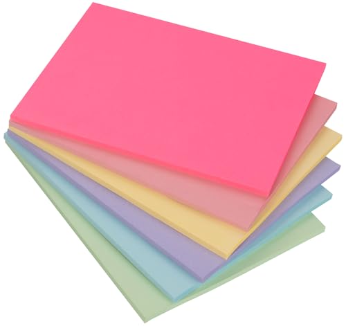 6 Pack Haftnotizen Groß, XXL Selbstklebende Klebezettel 203 x 152mm Sticky Notes Pastell, Groß Notizzettel zum Erinnerung/Checkliste für Büro, Studie, Hause (50 Blatt pro Block)