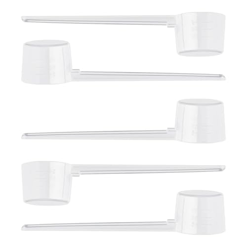 5g Measuring Scoop Set for Protein Powder – 5 Pack Plastic Measuring Spoons with Clear Scale – Transparent Dosing Scoops for Fitness Kitchen Powder Supplements – Reusable Food Grade Measuring Tools