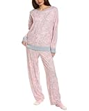ELLEN TRACY Womens 2Pc Top & Pant Pajama Set, XL, Pink