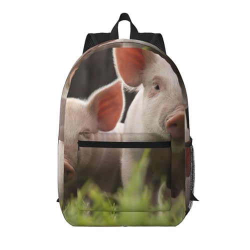 Sac à dos d'école léger EdWal au motif cochon mignon et poche zippée
