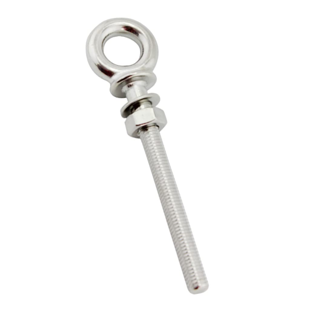 perno de expansión Perno de anillo de elevación de alta resistencia, cáncamos útiles de acero inoxidable de 10 mm, tornillos de ojo de rosca largos con arandela y tuerca, anillo de elevación roscado