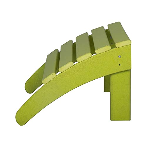 Lime Color Plastic, Stainless Steel Material Foldable Ottoman Outdoor Patio Furniture 18.7 in. D X 20 in. W X 13.5 in. H Size, Weather Uv & Fade Resistant | All Season Pretty Green Shade, Durable