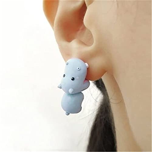 Cute Animal Bite Earring, 3D Cute Dinosaur Earrings For Women - Small And Exquisite For Easy Carrying And Collection,Fashion Simple Handmade Animal Stud Earrings. (6 Pcs + Gift Box) #TOP4