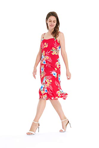 Image of Matchable Family Hawaiian Luau Men Women Girl Boy Clothes in Hibiscus Red