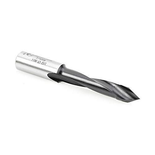 Amana Tool - 314008 Carbide Tipped Through-Hole Boring Bit R/H 8mm Dia x 70mm Long x 10mm