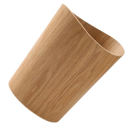 Poubelle en bois d’orme design nordique DOITOOL : corbeille decorative domestique polyvalente.