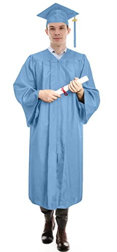 Image of Graduation Cap Gown 2026 2027 Matte Unisex for High School Bachelor | Heavyweight Matte Polyester,Zipper Closure,Adjustable Cap,Sizes 39-60,Bulk Orders Available