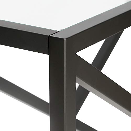 Image of Calix 42'' Wide Rectangular Console Table in Blackened Bronze