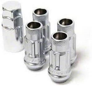 Muteki 32902SS SR48 Series Silver 12mm x 1.5" Thread Size Open End Locking Lug Nut Set