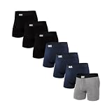 Picture of SAXX Underwear Co. Men's Underwear with Pouch Ultra Super Soft Boxer Brief Fly 7Pk, Black/Grey Hthr/Navy, Small