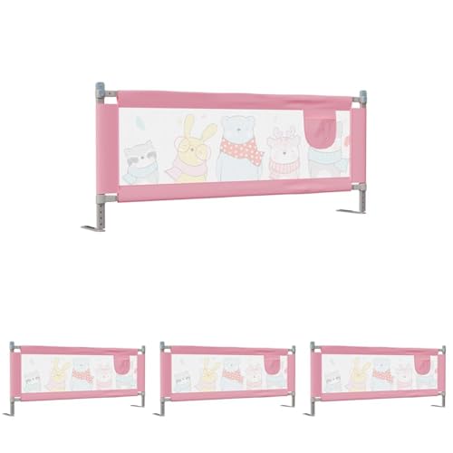 Image of LuvLap Comfy Baby Bed Rail Guard (6 ft x 2.3 ft), 180cmx72cm, Bed Rails for Baby & Toddler Safety, Portable, Adjustable Height, Single Side Bed Rail, Pack of 4, Printed Pink New