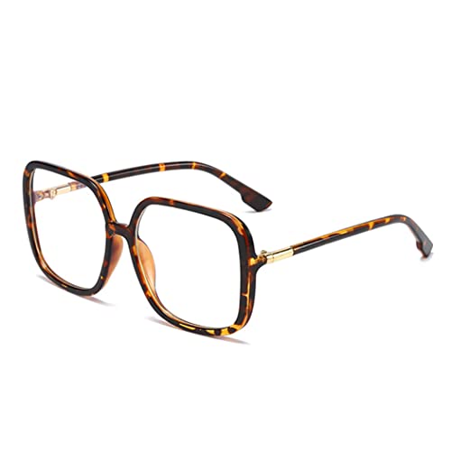 bullabulling Retro Square Reading Glasses For Women Blue Light Blocking Oversized Eyeglass Frames Large lens (Leopard, 1.50, x)