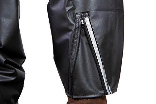 ALBA Waterproof Rain Suit for Motorcycles (Medium) (Black) - Thumbnail 7