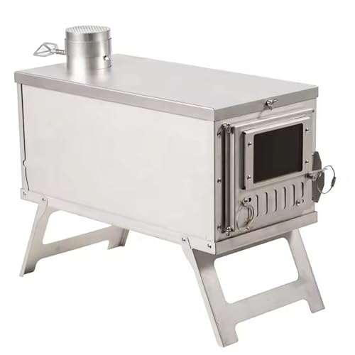 Portable Wood-Burning Stove for Camping with Backpack and 8.6 ft Chimney Pipe; Lightweight and Foldable for Tent, Hunting, Ice Fishing, Travel; Ideal Gift for Campers, Outdoor Accessories