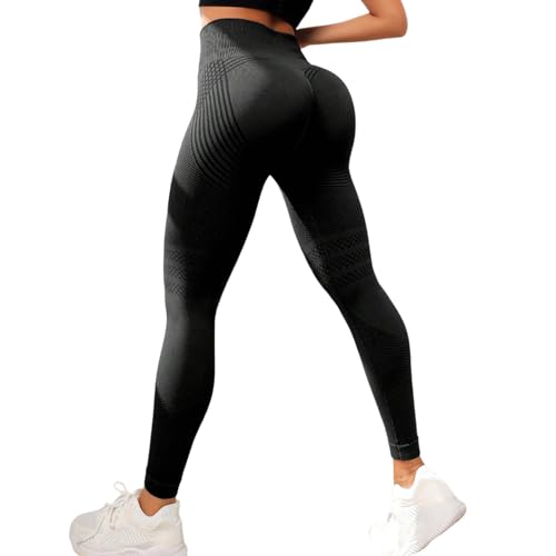 Leonie & Co Leggings 3D Anti Cellulite pour Femme Legging Anti-Cellulite À Compression Minceur Leggings Femme Taille Haute sans Couture Push-Up Stretch Yoga Fitness Pantalon De Sport