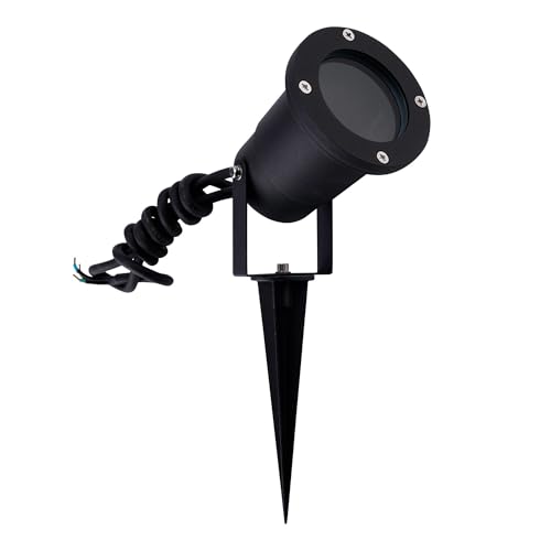 Ledvion - Faretti LED con Picchetto, Alluminio, IP65, Attacco GU10, 1M Cavo