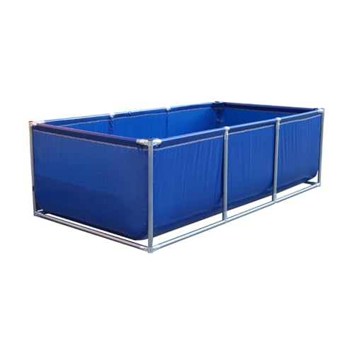 Grande Piscina Rettangolare Con Bordi, Piscina Fuori Terra Con Telaio In Acciaio Per Giardini Esterni Per Famiglie E Bambini, Montaggio Semplice, Telaio In Metallo Durevole, Include Cerotto Di
