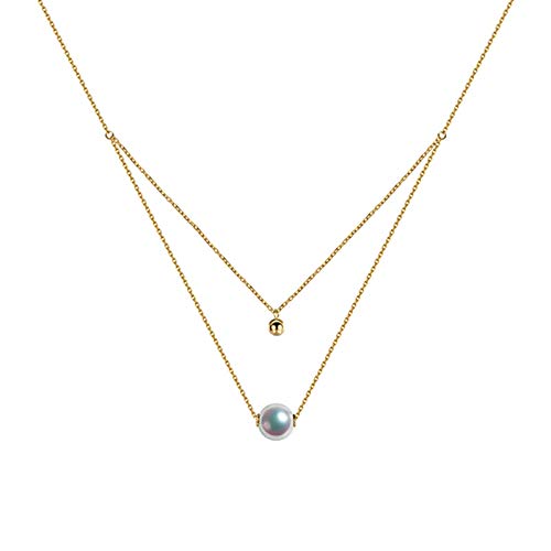 Collier or jaune 18 carats femme perle noire pour sublimer un décolleté sans allergie