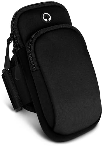 ONEFLOW Premium Sportarmband Handy Armband zum Joggen kompatibel mit Huawei P9 | Lauftasche Smartphone Armtasche weich, 2 Fächer - Sport Handyhalterung Arm, Schwarz ONEFLOW Premium Sportarmband Handy Armband zum Joggen kompatibel mit Huawei P9 | Lauftasche Smartphone Armtasche weich, 2 Fächer - Sport Handyhalterung Arm, Schwarz