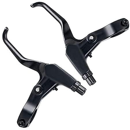 BAtlam Maniglia della Leva del Freno della Bicicletta Lega Leggera Adatta per Una Piccola Ruota per Auto Bicicletta Pieghevole in Leve Freno per Biciclette da Strada (Colore : Argento) (Nero)