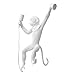 Unndysrt Monkey Light Wall Lamp, Industrial Wall Mount Lighting Fixture Vintage Resin Monkey Shape for Dining Living Room Bedroom Club Decoration Hanging Lamp(White)